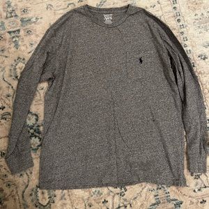 Grey long sleeve tee shirt polo by Ralph Lauren